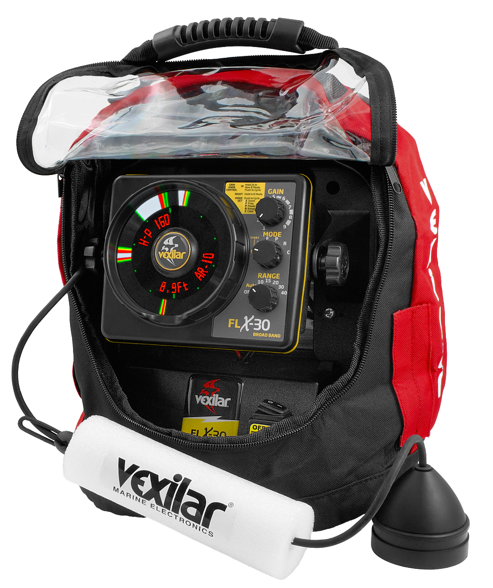 Vexilar Sticker Reconditioned FLX-30 Ultra Pack w/BB Ice-Ducer and Vexilar Lithium Bat